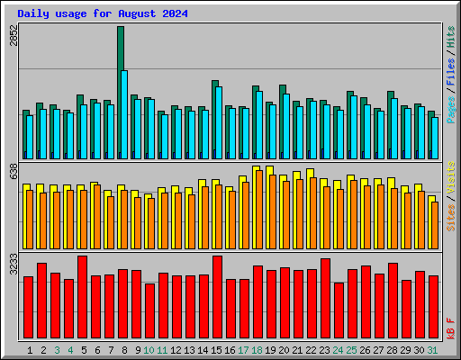 Daily usage for August 2024