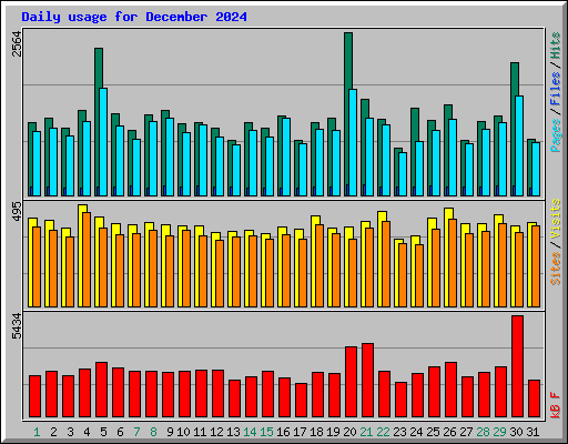 Daily usage for December 2024