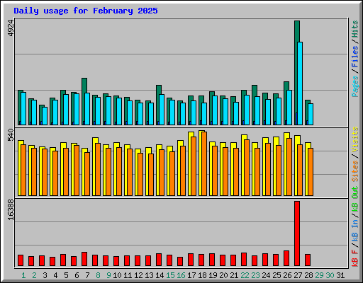 Daily usage for February 2025