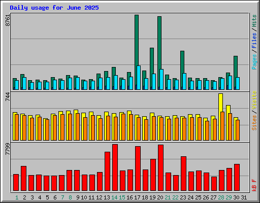 Daily usage for June 2025