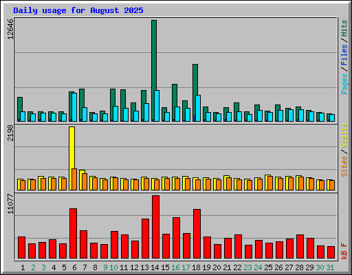 Daily usage for August 2025