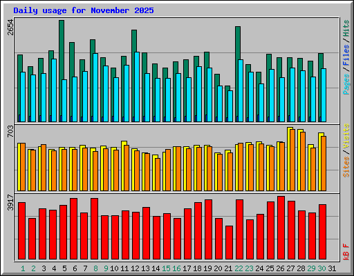 Daily usage for November 2025
