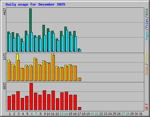 Daily usage for December 2025