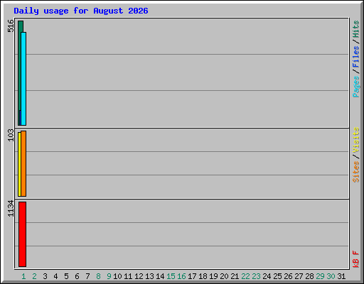 Daily usage for August 2026