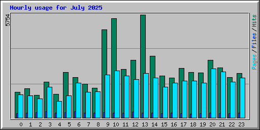 Hourly usage for July 2025